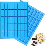 2 pack of 40 cavities narrow rectangular chocolate molds/silicone caramel molds/for fudge, truffles, nuts, caramel/ice cube tray molds.