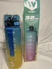 32 Oz Sports Motivational Drinking Water Bottle With Time Marker BPA Free