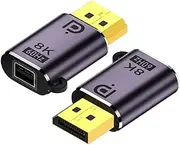 JORINDO 2 Pack Displayport to Mini Displayport Adapter 8K 60hz,Displayport 1.4 Adapter Video DP Male to mDP Female Extension Adapter (DP Male to Mini DP Female)