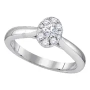14k White Gold Princess Diamond Solitaire Bridal Engagement Ring 3/8 Cttw