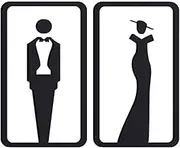Men and Women Restroom Sign Hollow Out,Acrylic Stick Restroom Door Sign，Modern Toilet Signs For Home Office
