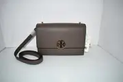 Tory Burch Miller Flap Leather Shoulder Bag in Portobello #154675 NWT