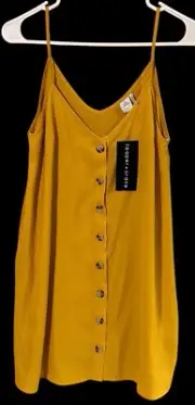 NWT Anthropologie Paper Crane Women Small Spaghetti Strap SunDress Button Front