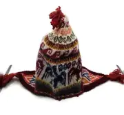 Unisex Chullo Hat - Wool Fabric with Condor Design - Warm Winter Clothing
