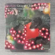 Vintage Purple Grape Lights 6 cluster string 1 Boxed Indoor/Outdoor