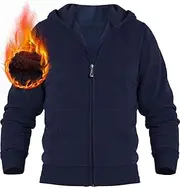 [Yasumond] Kids Heavyweight Hoodie Youth Winter Soft Fleece Lined Warm Jacket Full Zip Long Sleeve Sweatshirt for Children