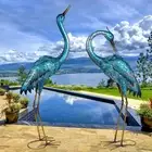 (2 Pack) 279.70mm (H) Kircust Garden Sculpture & Statues, Blue Heron Lawn Orname