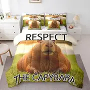 Feelyou Kids Capybara Comforter Set with Sheets Twin, Cute Capybara 7 Piece Bedding Set Toddler Boys Girls Wildlife Bed in a Bag Animal Bed Set Kids Room Decor