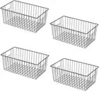 16" L X 12" W Wider Freezer Storage Organizer Baskets Container, Deep Metal Wire