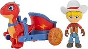 Dino Ranch Vehicle - Features Pull Back 5” Dino Blitz Chariot & 3” Dino Rancher Jon - Three Styles to Collect - Toys for Kids Featuring Your Favorite Pre-Westoric Ranchers