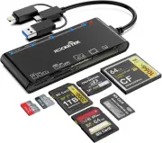 Multi Card Reader for SD/Micro SD/TF/XD/CF/MS - 7-in-1 Memory Card Reader/Ada...