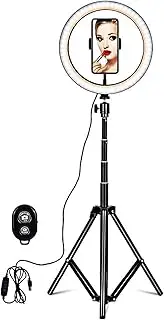 26Cm Fill Light Ring Light Supplementary Light Light Folding Fill Light for P Graphy Live Stream Makeup YouTube Video with Tripod Stand Remote S Er Black 26Cm