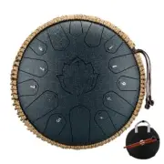 Hluru Steel Tongue Drum 13 Inch 15 Notes Tone Key C Ethereal 12 inch Handpan