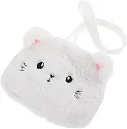 [AKOOSY] Charming Cat Design Plush Crossbody Bag Girls Shoulder Bag Small Pouch Ideal for Little Girls' Daily Use