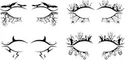 Halloween Eye Liner Stickers - Spider Web Bat Eye Liners Face Makeup Tools - Prop Eye Liner Pretend Costume Accessory for Women Girls Seta-au