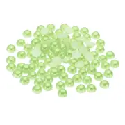 500Pcs Flatback Pearls Beads, 10mm Flatback Pearls, Light Green