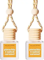 COOLGIRLCANDLES Pistachio Salted Caramel Car Air Hanging Fragrance Oil Diffuser – Long Lasting Car Diffuser Bottle