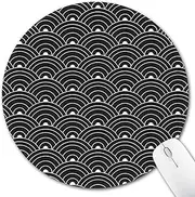 Hancynir Small Mouse Pad, Black Rainbow Round Mousepad with Non-Slip Rubber Base, Stitched Edge Mouse Pads for Desk Accessories Wireless Mouse Laptop Gaming Computer, Travel Work Office Supplies Decor