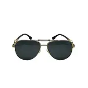 Versace Designer Aviator Sunglasses Gold / Dark Grey Lens VE2236