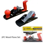 2PC ADJUSTABLE WOOD PLANE SET CARPENTERS STEEL SMOOTHING BLOCK FILE HAND TOOLS
