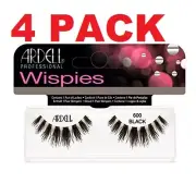 4 PACK Ardell Cluster Wispies False Eyelashes # 600 Black