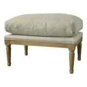 American Home Classic - Warren Ottoman in Off White Linen (Seat Height 18")