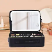 Train Makeup Case Box with 3 Level LED Light Mirror Portable Multifunction New
