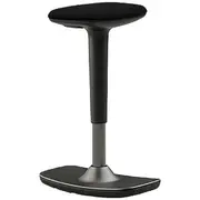 Leo Sit Stand Stool Black with Black Fabric Seat