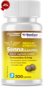 Senna Laxative Tablets Natural Sennosides for Bloating & Constipation Relief