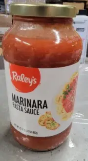 Raley's Marinara Pasta Tomato Sauce 23 oz (Pack of 1-6) LIKE PREGO RAGU NON-GMO