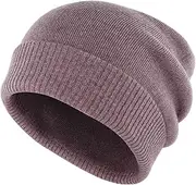 [Gisdanchz] Men Skull Cap Black Knit Hat Slouchy Beanie Hat Cashmere Beanie for Women Beanie Merino Hat Women Slouchy Cuff Cashmere for Ladies Womens Soft Knitted Woollen Caps Warm Skull Cap Purple