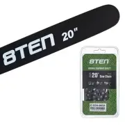 8TEN 20" Chainsaw Guide Bar & Chain .050 3/8 72DL for Stihl 066 044 088 H82-72