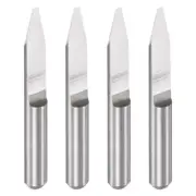 1/8" Shank 0.8mm Tip 30 Degree Solid Carbide Wood Engraving CNC Router Bit 4pcs