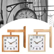 Double Sided Hanging Clock Wall Clock Wooden Clock