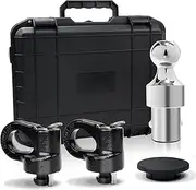 Gooseneck Hitch Ball Kit - 60692 Puck System with 2-5/16-Inch Ball and 2 Gooseneck Safety Chain Anchors Fits for 2013-2024 Ford F250 F350 F450 and Fits for 2016-2024 Silverado Trucks