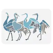 Reusable Plastic Cranes Stencil for Painting, Home Decor, Oriental Art Templates