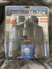 BARSKA BINOCULARS GLADIATOR 10-30X AB10169 QUICK ZOOM MULTI-COATED RUBY LENS NEW