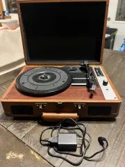 Vintage Turntable, 3 Speed Vinyl Record Player with Built-in Stereo Speakers
