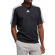 adidas Men's Athletics Post Game Short Sleeve Crewneck Sweatshirt ~ Medium
