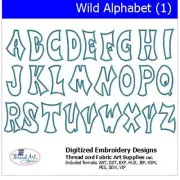 Embroidery Design Set - Wild Alphabet (1) - 26 Designs - 9 Formats - USB Stick