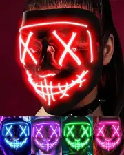 Halloween Mask, LED Light up Purge Mask, Purge Mask Costume,Halloween Masks