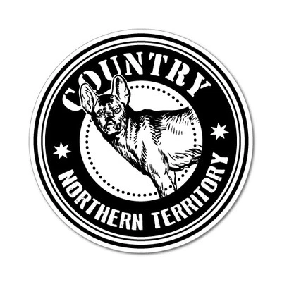 Country Dingo NT Round Sticker Aussie Car Flag 4x4 Funny Ute #5301EN