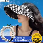 WOMEN SUNHAT UV PROTECTION CHECKERBOARD SUNSCREEN SIMPLE EMP