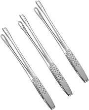 Stainless Steel Kitchen Steak Clips Multi Function BBQ Tongs for Grilling Cooking and Serving Ergonomic Design for Home and Restaurant Use