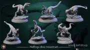 Halfings Dino Mounts | TABLETOP SCALE | TTRPG D&D Miniature | White Werewolf Tav