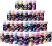 LET'S RESIN 36 Colors Mica Powder, Mica Pigment Powder for Epoxy Resin/UV Resin, Natural Colorant Dye for Soap/Candle Making, Lip Gloss,Nail Polish, Slime and Bath Bomb
