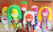Blacklight Little People Puppet Set of 6-13" tall--ministry entertainment