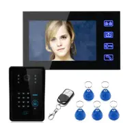 7" LCD RFID Password Video Door Phone Doorbell Intercom System With IR Camera