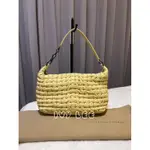 BOTTEGA VENETA 239988 VN700 奶黃色皺褶單肩包絎縫泡泡 小雲朵 皮革單肩包 手提包 二手精品