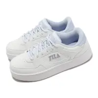 在飛比找momo購物網優惠-【FILA】休閒鞋 Court Trend 女鞋 白 藍 皮